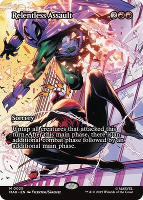 Relentless Assault (Borderless) card from Marvel Universe Eternal-Legal