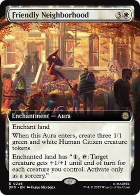 Friendly Neighborhood (Extended Art) card from Marvel's Spider-Man