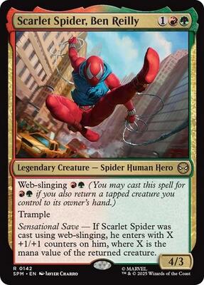 Scarlet Spider, Ben Reilly card from Marvel's Spider-Man