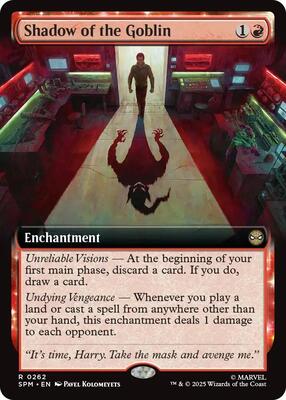 Shadow of the Goblin (Extended Art) card from Marvel's Spider-Man