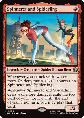 Spinneret and Spiderling card from Marvel's Spider-Man