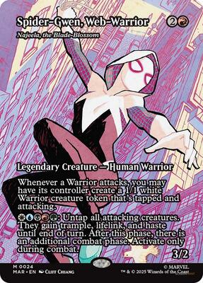 Spider-Gwen, Web-Warrior - Najeela, the Blade-Blossom (Borderless) card from Marvel Universe Eternal-Legal