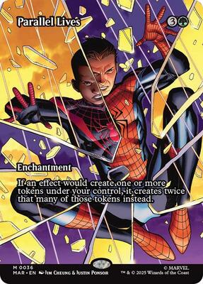 Parallel Lives (Borderless) card from Marvel Universe Eternal-Legal