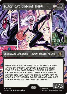 Black Cat, Cunning Thief (Borderless) card from Marvel's Spider-Man