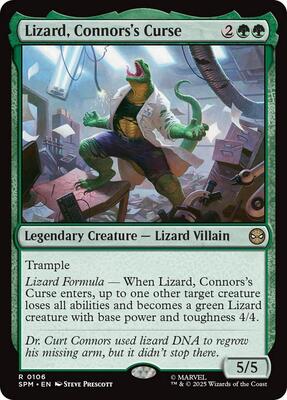 Lizard, Connors's Curse card from Marvel's Spider-Man