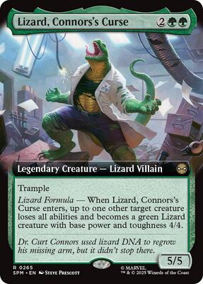 Lizard, Connors's Curse (Extended Art) card from Marvel's Spider-Man