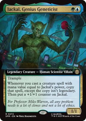 Jackal, Genius Geneticist (Extended Art) card from Marvel's Spider-Man