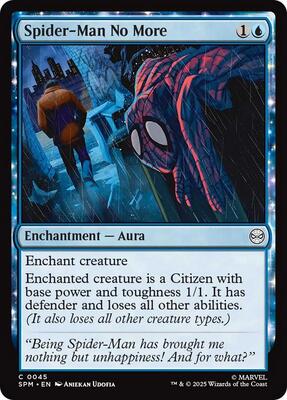 Spider-Man No More card from Marvel's Spider-Man