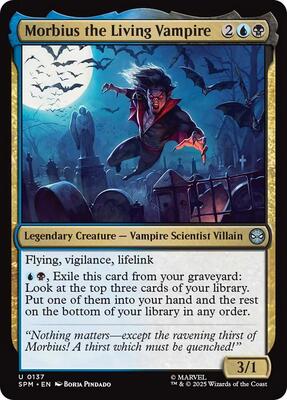 Morbius the Living Vampire card from Marvel's Spider-Man