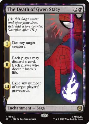 The Death of Gwen Stacy card from Marvel's Spider-Man