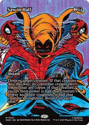 Saw in Half (Borderless) card from Marvel Universe Eternal-Legal
