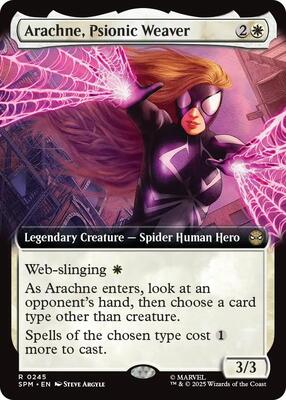 Arachne, Psionic Weaver (Extended Art) card from Marvel's Spider-Man