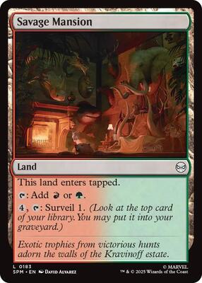 Savage Mansion card from Marvel's Spider-Man