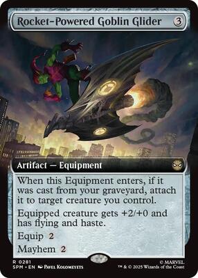 Rocket-Powered Goblin Glider (Extended Art) card from Marvel's Spider-Man