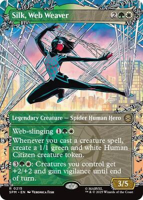 Silk, Web Weaver (Borderless) card from Marvel's Spider-Man