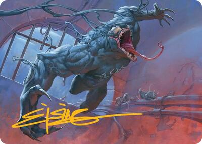 Venom, Evil Unleashed Art Card (Gold-Stamped Signature) card from Art Series: Marvel's Spider-Man
