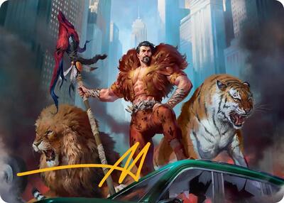 Kraven, Proud Predator Art Card (Gold-Stamped Signature) card from Art Series: Marvel's Spider-Man
