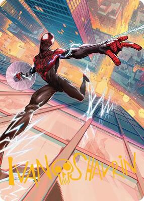 Ultimate Spider-Man Art Card (Gold-Stamped Signature) card from Art Series: Marvel's Spider-Man
