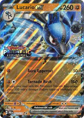 Lucario ex (Prismatic Evolutions Stamp) card from Miscellaneous Cards & Products