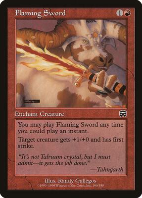 Flaming Sword card from Mercadian Masques