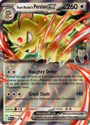 Team Rocket's Persian ex - 218 card from SV: Scarlet & Violet Promo Cards