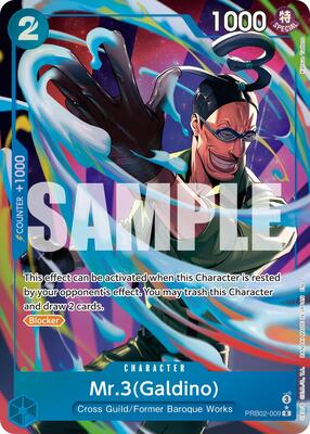 Mr.3(Galdino) - PRB02-009 (Alternate Art) card from Premium Booster -The Best- Vol. 2