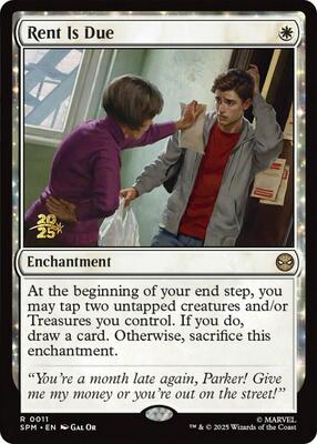 Rent Is Due card from Prerelease Cards