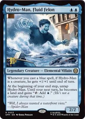 Hydro-Man, Fluid Felon card from Prerelease Cards