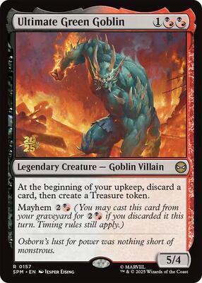 Ultimate Green Goblin card from Prerelease Cards