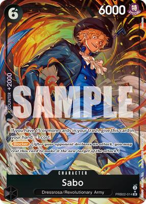 Sabo - PRB02-014 (Alternate Art) card from Premium Booster -The Best- Vol. 2