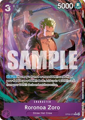 Roronoa Zoro - OP09-076 (Alternate Art) card from Premium Booster -The Best- Vol. 2
