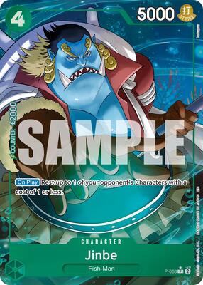 Jinbe - P-063 (Alternate Art) card from Premium Booster -The Best- Vol. 2