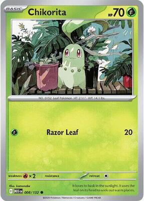 Chikorita card from ME01: Mega Evolution