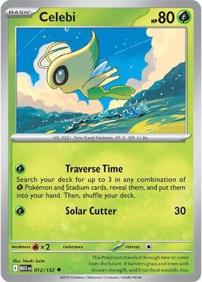 Celebi card from ME01: Mega Evolution