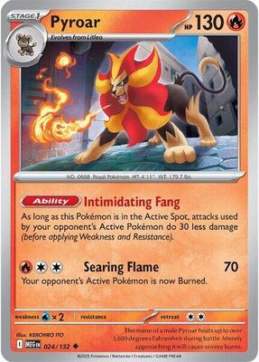 Pyroar card from ME01: Mega Evolution