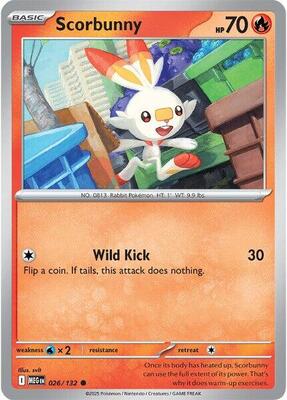 Scorbunny card from ME01: Mega Evolution