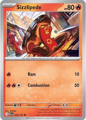 Sizzlipede card from ME01: Mega Evolution
