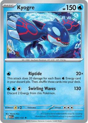 Kyogre card from ME01: Mega Evolution