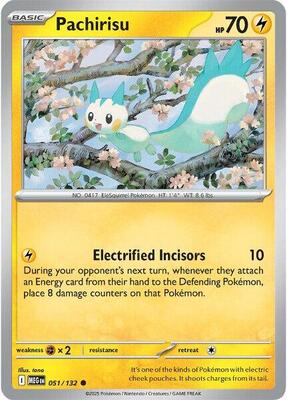 Pachirisu card from ME01: Mega Evolution