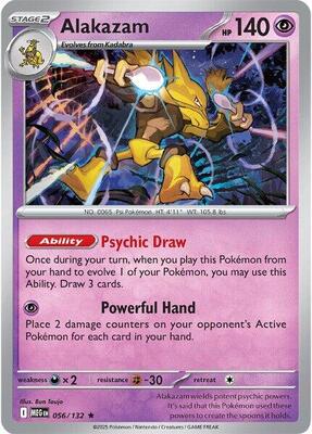 Alakazam card from ME01: Mega Evolution