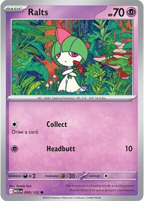 Ralts card from ME01: Mega Evolution