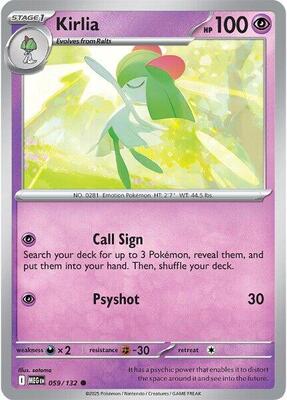 Kirlia card from ME01: Mega Evolution