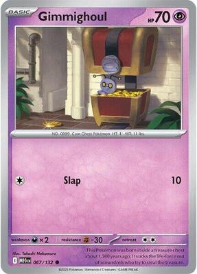 Gimmighoul card from ME01: Mega Evolution