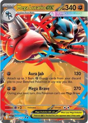 Mega Lucario ex - 077/132 card from ME01: Mega Evolution