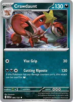 Crawdaunt card from ME01: Mega Evolution
