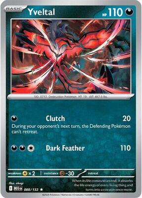 Yveltal card from ME01: Mega Evolution