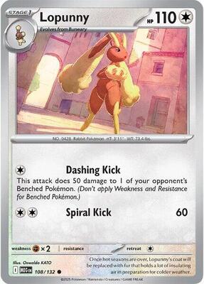 Lopunny card from ME01: Mega Evolution