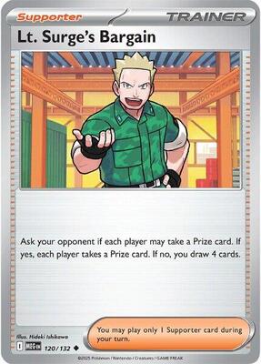 Lt. Surge's Bargain - 120/132 card from ME01: Mega Evolution