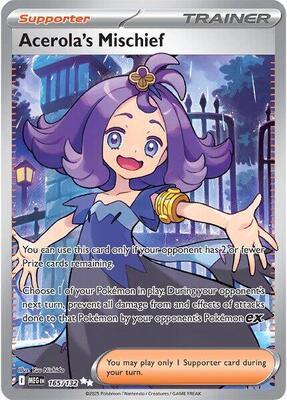 Acerola's Mischief - 165/132 card from ME01: Mega Evolution