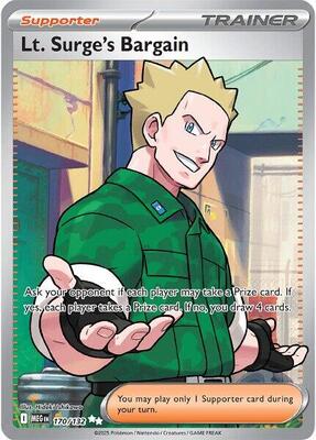 Lt. Surge's Bargain - 170/132 card from ME01: Mega Evolution